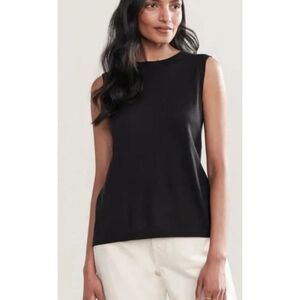 Jenni Kayne Classic Sleeveless High Neck Top in Black Size L